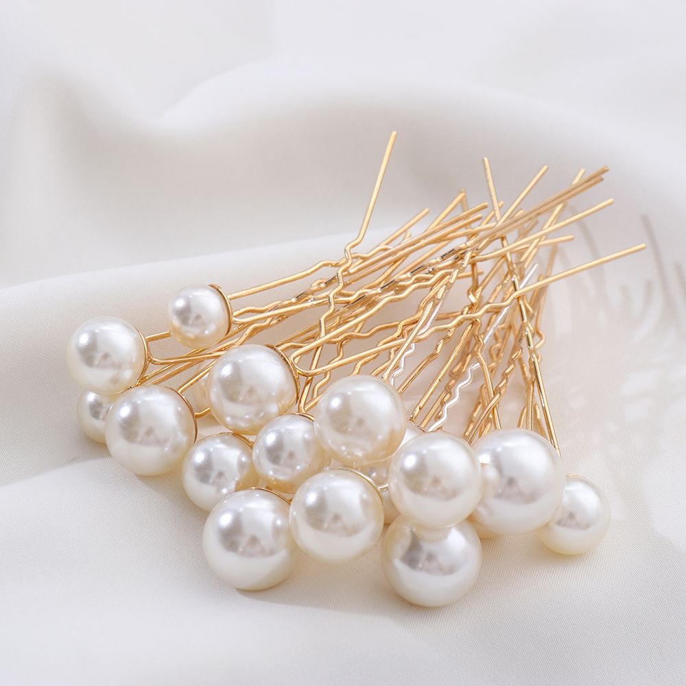 Tiara Wedding Hairstyle Design Tools Pearl Hair Stick U Shape Hair Clip Headwear Pearl Hair Pins