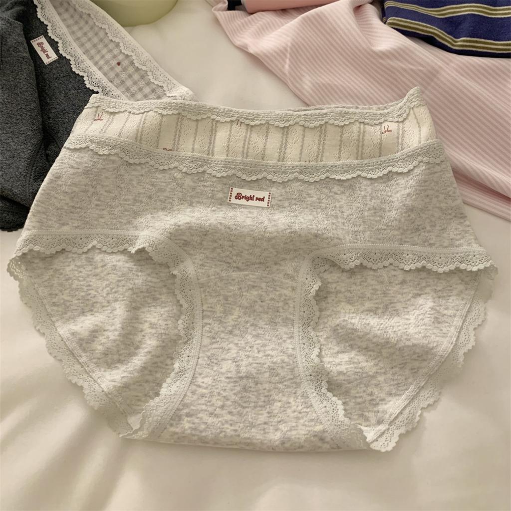 Women's Spring and Autumn Vintage Cotton Non Hip 10A Antibacterial Crotch Panties