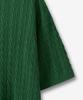 BLOND9 Cable Punched Short Sleeve Round Knit_Forest Green