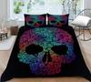 Home Bed Set Skull Print Pillowcase Bedspreads Soft Duvet Cover Queen King Size Teen Boy Girl 3D Soft Quilt Cover