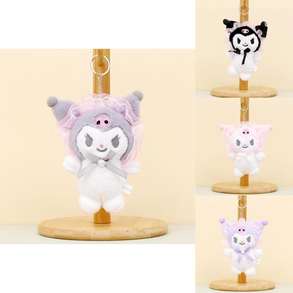 Милый брелок-плюшевая игрушка Sanrio Kuromi, очаровательная коротковорсовая мягкая кукла 12 см