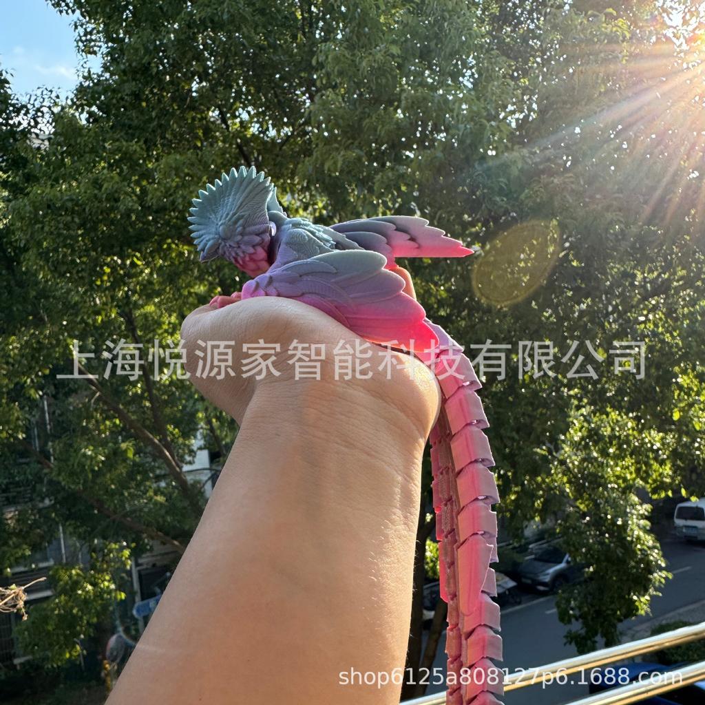 3D Printed Resplendent Quetzal Simulation Ornament - Mayan Mythology Phoenix-Inspired Gift from Guatemala