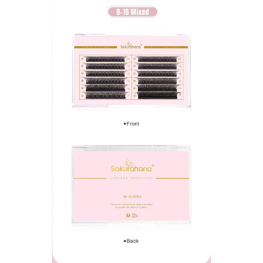 SAKURAHANA Automatic Flowering W Shaped Bloom 3D 4D 5D Premade Fans Natural Soft Professional Eyelashes for Makeup