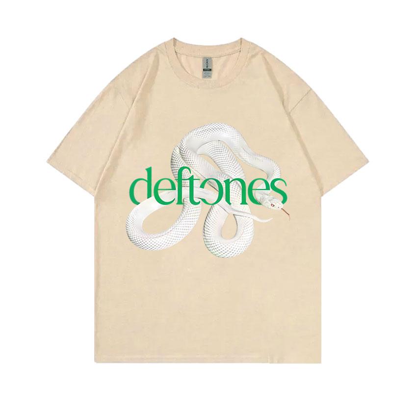 Футболка Deftones для фанатов музыки с принтом змеи. Унисекс, женская, винтажная, альтернативный хэви-метал, оверсайз.