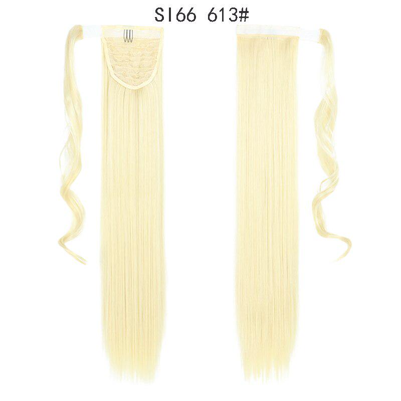 LISI HAIR Long Straight Wrap Around Clip In Ponytail Hair Extension Heat Resistant Synthetic Pony Tail Fake Hair