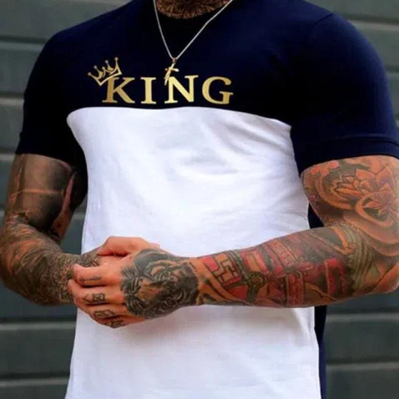 Лето 2024, повседневная модная мужская футболка в городском уличном стиле, свободный и удобный мужской топ с короткими рукавами для бега, лето 2024