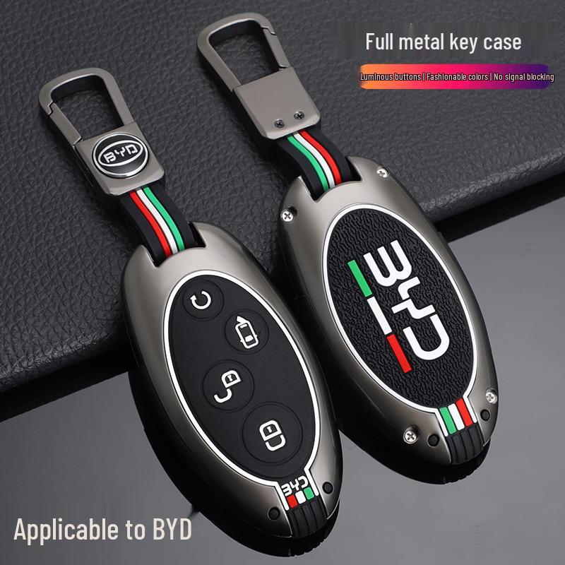 BYD Car Key Cover Buckle for Song MAX, Qin 80, S7 - Metal Protective Shell