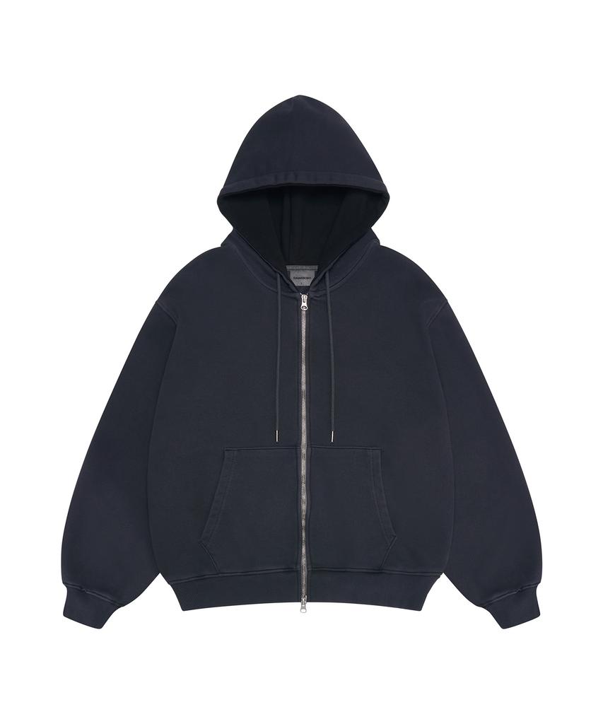 Пигментный худи Gainsboro 2Way Signature с одной молнией_Полуночный синий