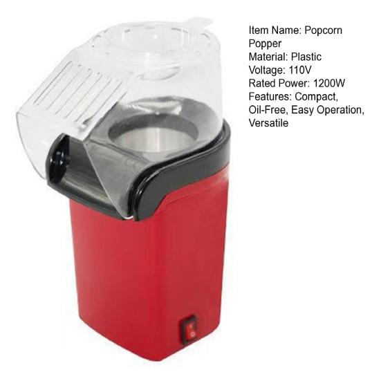 Мини Домашняя Машина для Попкорна Компактный Электрический Аэропоппер для Общежития Автодома Здоровый Обезжиренный Аппарат для Приготовления Перекусов для Семьи