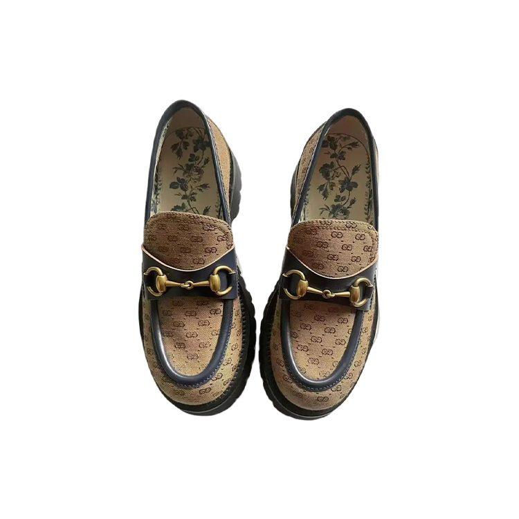 Gucci Женские повседневные туфли Horsebit, коричневые, 661536 99WP0 2671