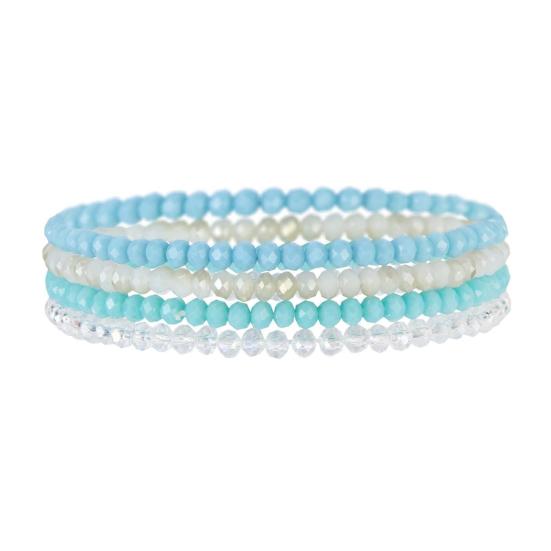 4Pcs/Set Beach Bracelet Fine Workmanship Non-Fading Stacked Bracelet Faux Crystal Versatile Bracelet for Daily Wear