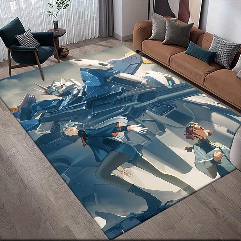 Коврик для пола Square Area Rug из серии Mobile Suit Gundam Mecha Collection, нескользящий коврик для гостиной, идеальный подарок для фанатов.chl
