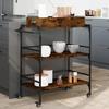 VidaXL Kitchen Cart, Shelf with Wheels, Service Cart, Indoor Living Room Bathroom Storage Furniture, Oak 842343