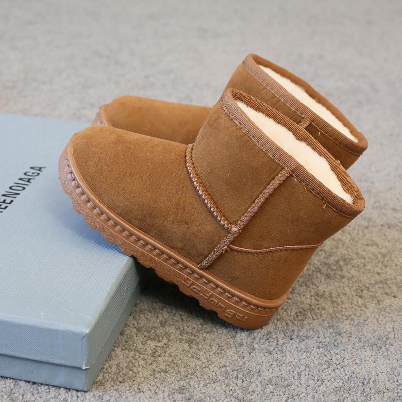 TWINFLAMES Winter Children Boy Girl Reverse Velvet Short Snow Boots Baby Warm Plush Shoes Kids Snow Boots Otton Shoes