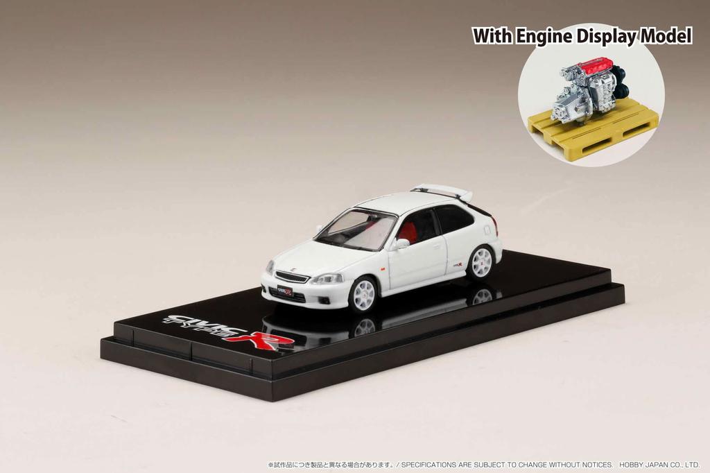 HJ64 Honda Civic TYPE R Championship White Готовый продукт с моделью двигателя 1/64 (ЕК9)