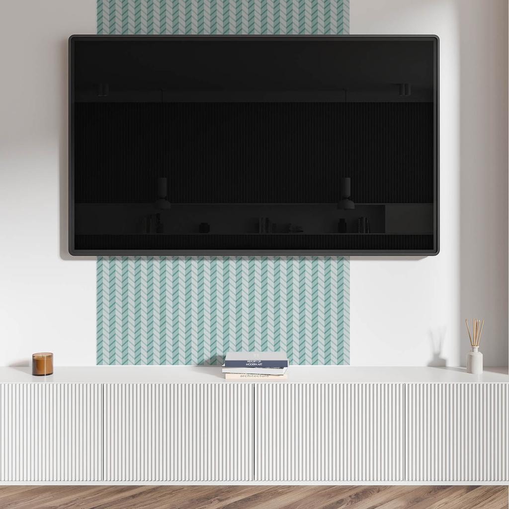 Set of Vinyl Wall Tiles with Zigzag Stripes Pattern 20x20x20 cm