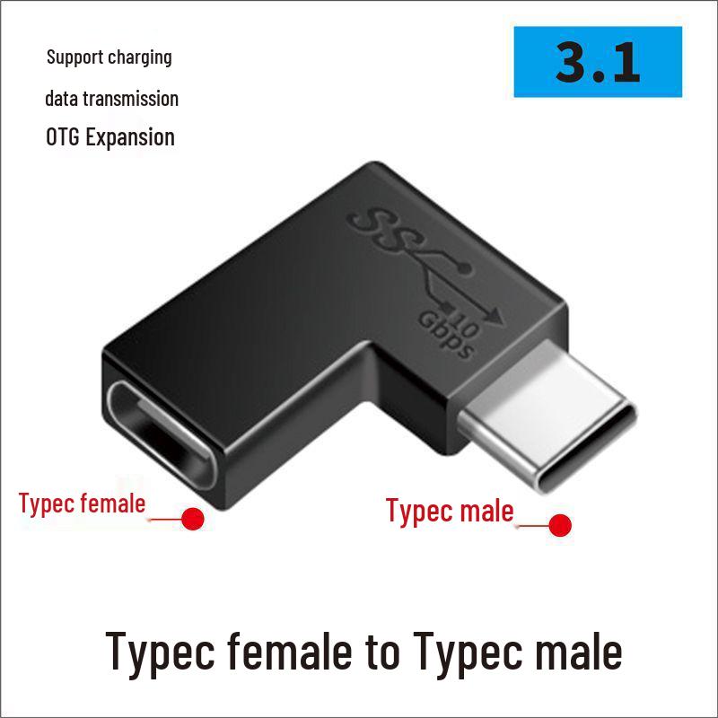 USB-адаптер типа C: Папа-Мама-Папа-Мама, Г-образный Thunderbolt 3 под углом 90° для компьютеров