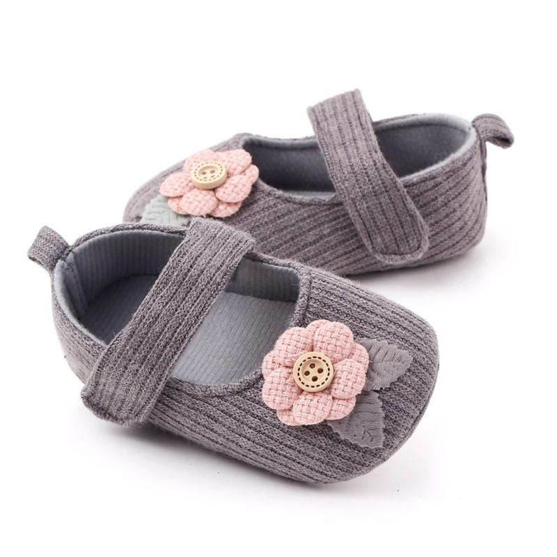 Baby Toddler Shoes Cotton Non-slip Soft Sole Small Flower Decoration Kids Indoor Knitted Sneakers