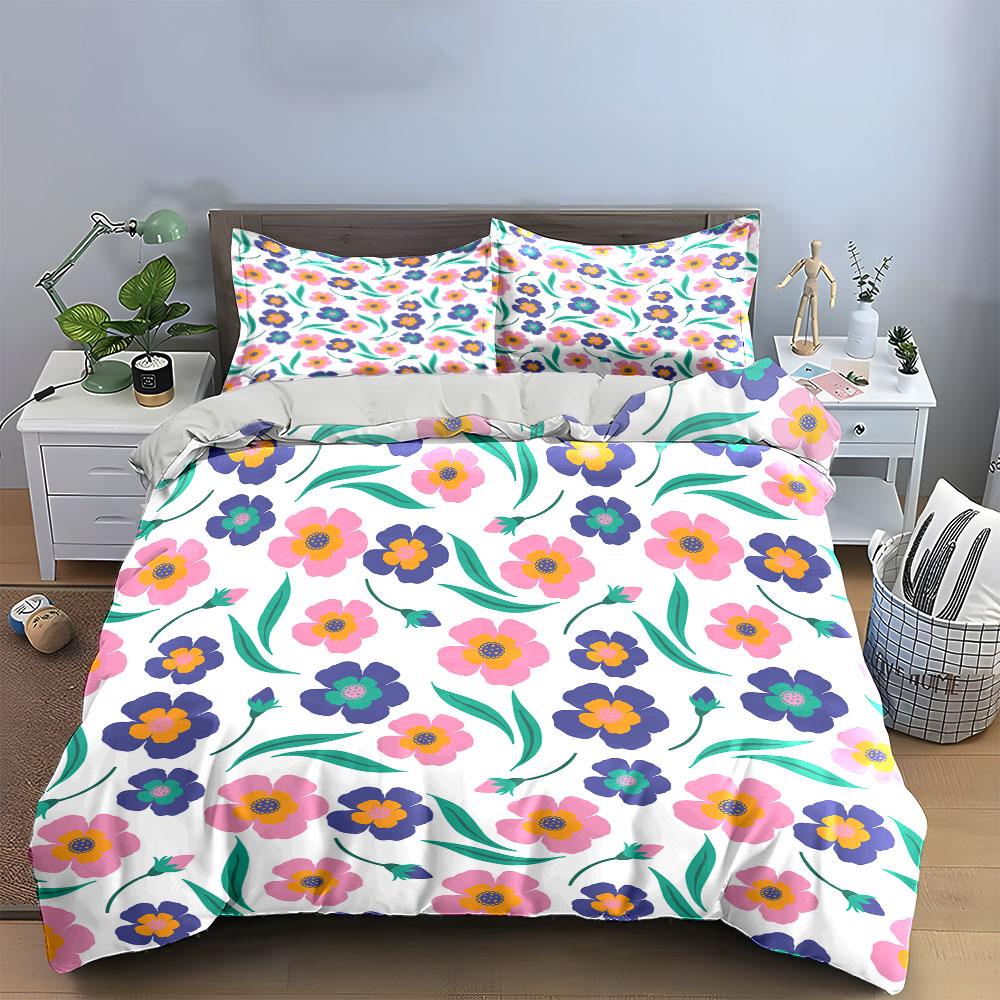 Floral Pattern Bedding Set Bedding Duvet Cover Set Duvet Cover Pillowcases (1 * Duvet Cover 2 * Pillowcases, without duvet insert)