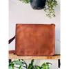 Messenger Goat Leather Brown Shoulder   (Free Sling Black Bag Size - 9 X 7 X 3 In )