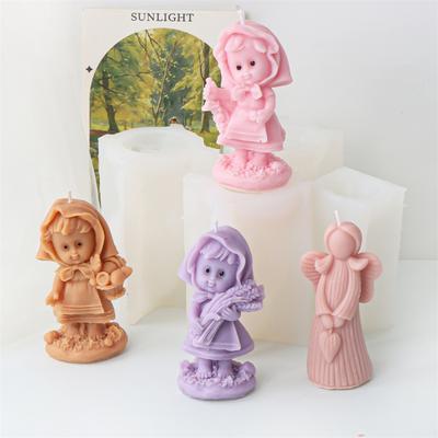 3D Ангел Девочка Свеча Силиконовая Форма Сделай Сам Милые Девочки Статуэтка Гипс Смола Мыло Смола Заливка Форма Украшение Дома Ремесло Подарки
