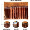 New Genuine Leather Pencil Roll Brush Case Pen Holder Organizer Brushes Ruler Stationary Pouch Gift for Students Artist Painter