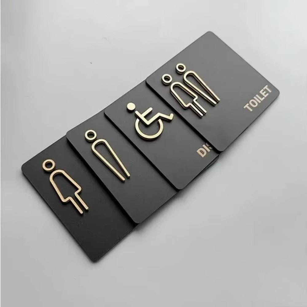 Self-Adhesive Restroom Sign Acrylic WC Sign Durable Acrylic Sign Bathroom Identification
