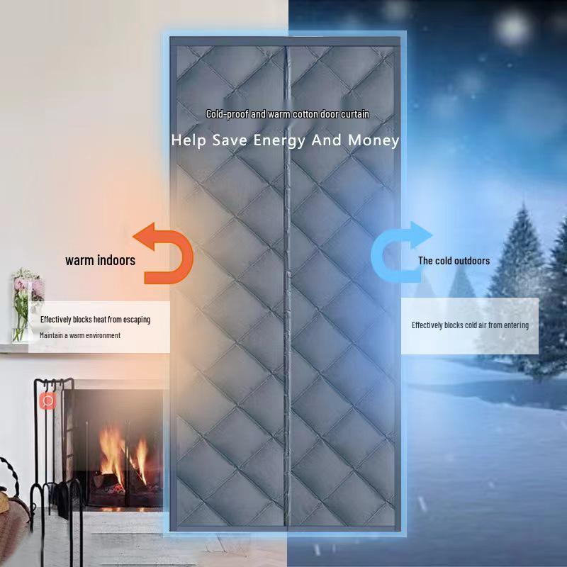 Утепленная зимняя хлопковая штора на дверь: Изолированный, Ветронепроницаемый, Звуконепроницаемый и Холодостойкий для Спальни