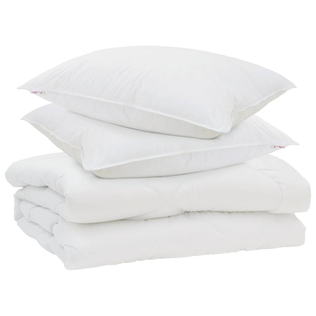 Summer Duvet Set with 2 Pillows 3 pcs White Microfiber