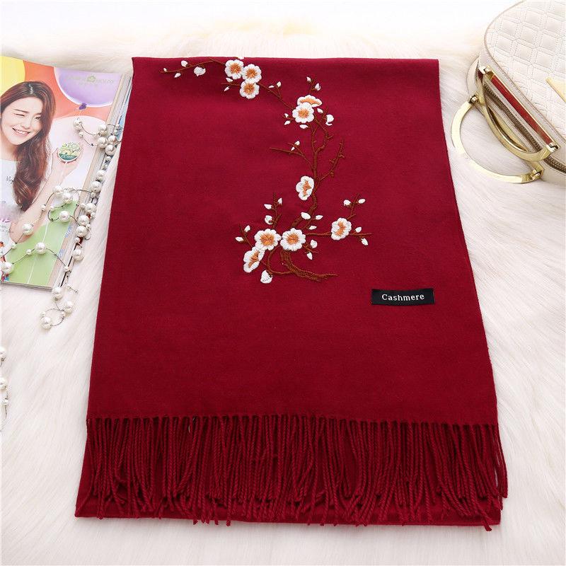 Hand-embroidered Scarf Women Increase All-match Keep Warm Long Shawl Outer Cape Soft Fabric Spring Autumn