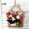 Wooden Wall Vase Planter, Creative Hanging Flower Pot Basket for Indoor Plants Mounted Faux Flowers, Rustic Decor Living Room Balcony Decoration Boho