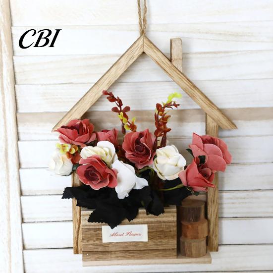 Wooden Wall Vase Planter, Creative Hanging Flower Pot Basket for Indoor Plants Mounted Faux Flowers, Rustic Decor Living Room Balcony Decoration Boho