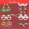Потрясающие 9 шт. Рождественские очки для вечеринки реквизит Санта Снеговик Елка Лось
