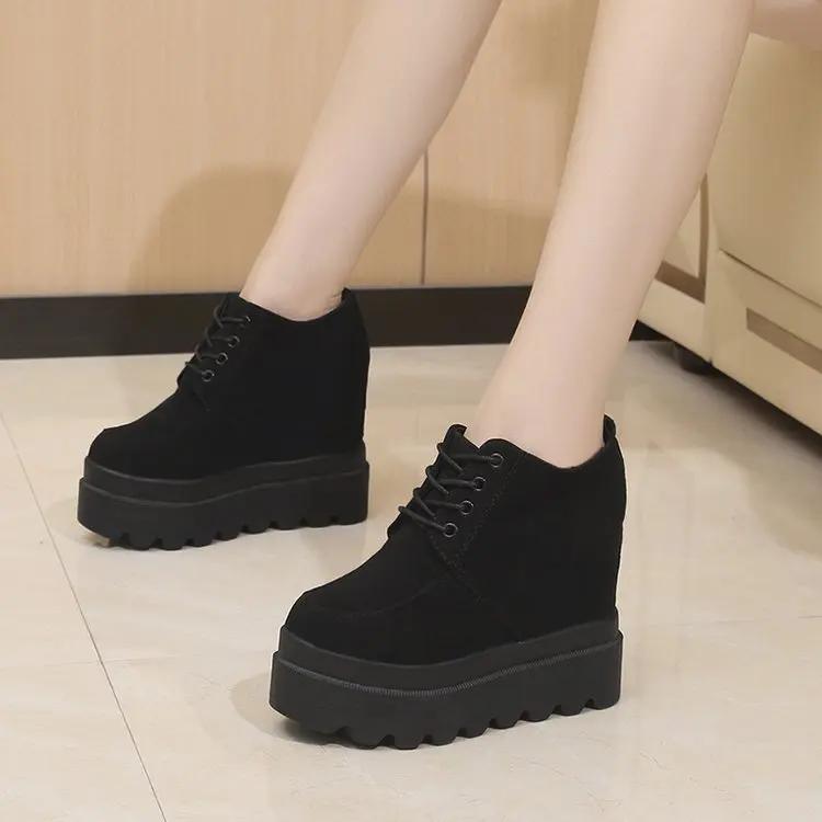 Sales Women's High Platform Shoes Wedge Casual Heel Waterproof Fashion Shoes Thick Sole Sports Boots