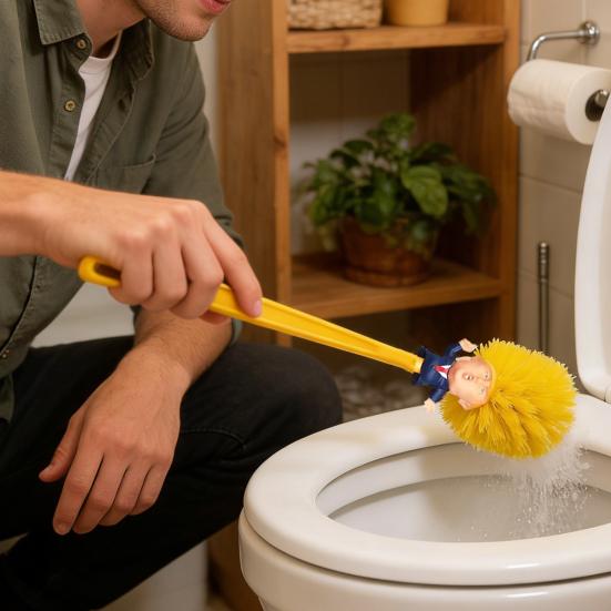 1/2 шт. Туалетная щетка с длинной ручкой, Декор в виде мультяшной куклы, Щетка для чистки ванной комнаты с подставкой, Юмористический декор для ванной комнаты