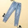 Women's Trousers Plus Size Stretch Jeans Loose Semi Elastic Pants