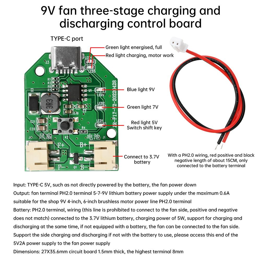 Модуль привода вентилятора Type-C Micro USB, 3-скоростной, бесступенчатое управление скоростью, плата управления зарядкой, мини-настольный вентилятор, ручной вентилятор, схема управления, печатная плата