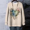 Женская футболка с цветочным принтом, круглым вырезом и длинными рукавами, свитшот