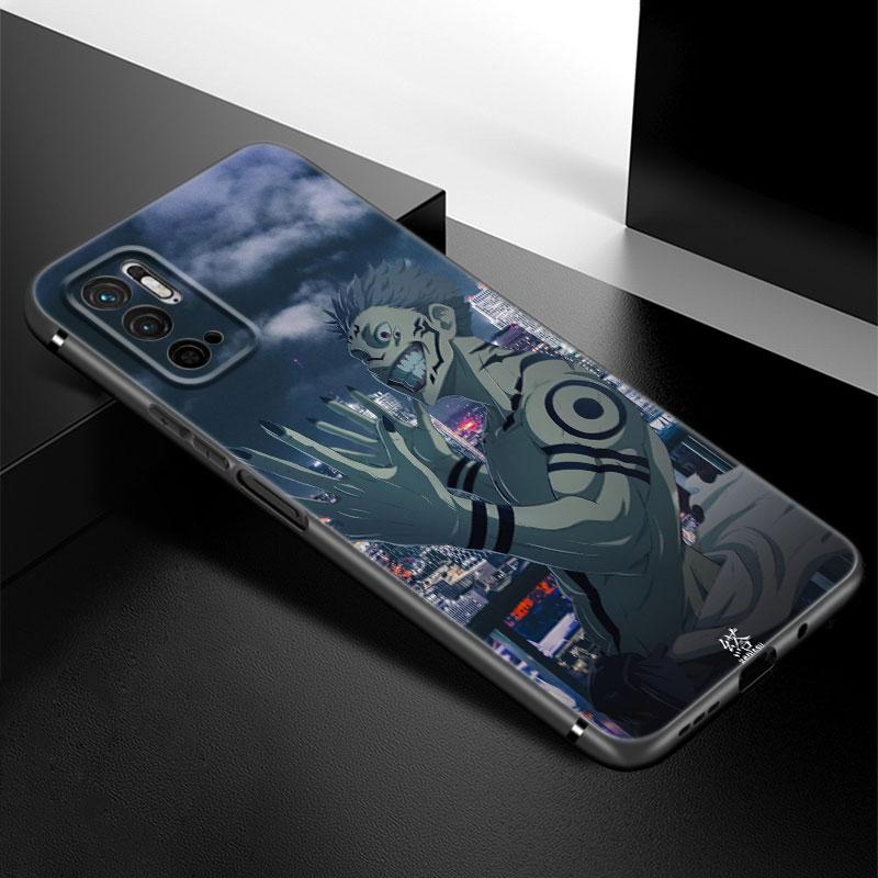 Чехол для телефона Anime Jujutsu Kaisen для Xiaomi Redmi Note 7 8 9 10 Lite 11 11E 11T 12 Pro 11S 4G 10T 5G 8T 9S 10S TPU черный чехол