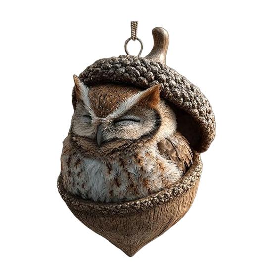 1/6Pcs Car Pendant Charming Squirrel Hedgehog Fox Acorn Acrylic Ornaments Christmas Tree Tabletop Car Accents Holiday