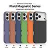 Магнитный кожаный чехол Tech Plaid с держателем для карт для iPhone 17 Pro Max