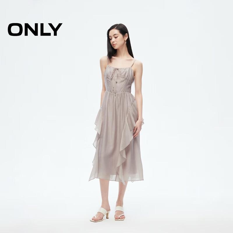 ONLY Women's Lace Trim V-Neck Midi Slip Dress