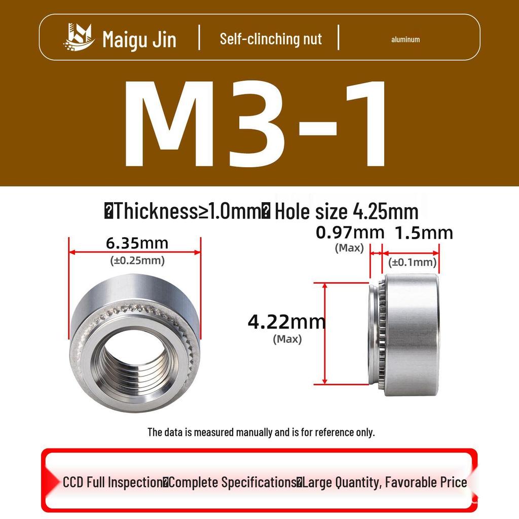 Алюминиевый сплав Заклепочная гайка с насечками и прижимной пластиной CLA-M2 to M8: Высокопрочное решение для клепки