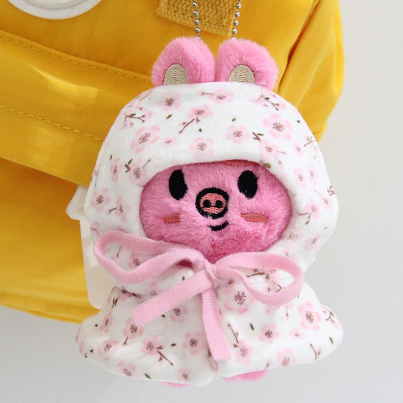 New Cute Sakura Themed Toy Set With Cloak Shawl Dress Up Figure Bag Keychain Decorative Kawaii Plushie Doll Supplies Gift