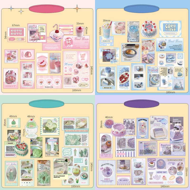 30 листов/компл., наклейка в американском стиле, серия десертов для студентов, кавайная наклейка для торта, канцелярские принадлежности, DIY Декор, наклейка для скрапбукинга и журнала