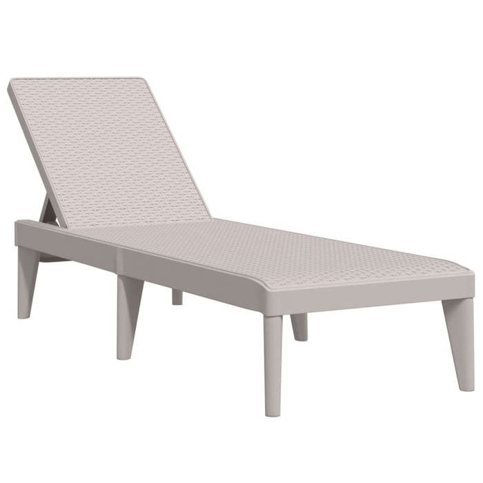 VidaXL Chaise Longue, Siège avec Dossier Réglable, Bain de Soleil, Transat de Jardin Patio Terrasse Arrière-cour, Moderne, 364216