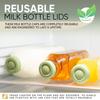Silicone Replacement Caps | 48mm Diameter Bottle Lids for Stanpac & Libbey Milk Glass Bottles | Reusable, Long-Lasting(3pcs)