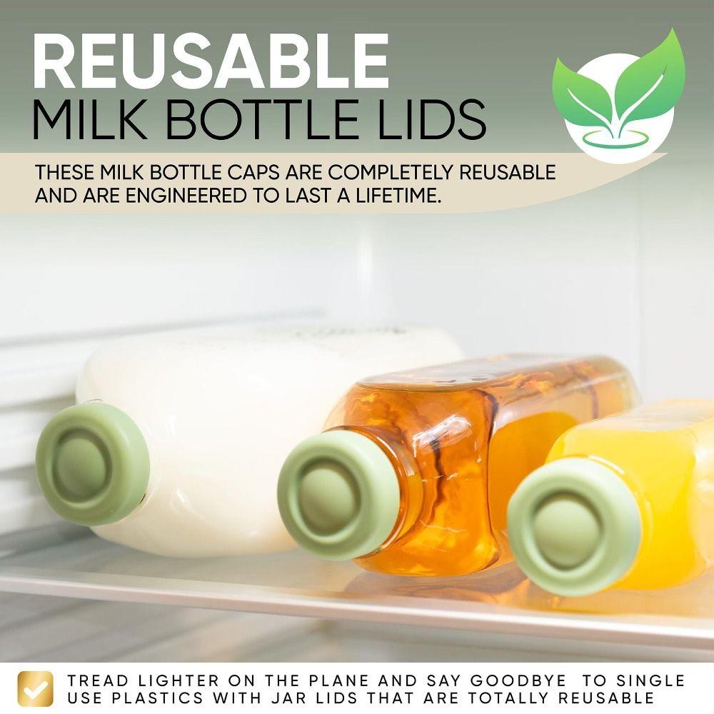 Silicone Replacement Caps | 48mm Diameter Bottle Lids for Stanpac & Libbey Milk Glass Bottles | Reusable, Long-Lasting(3pcs)