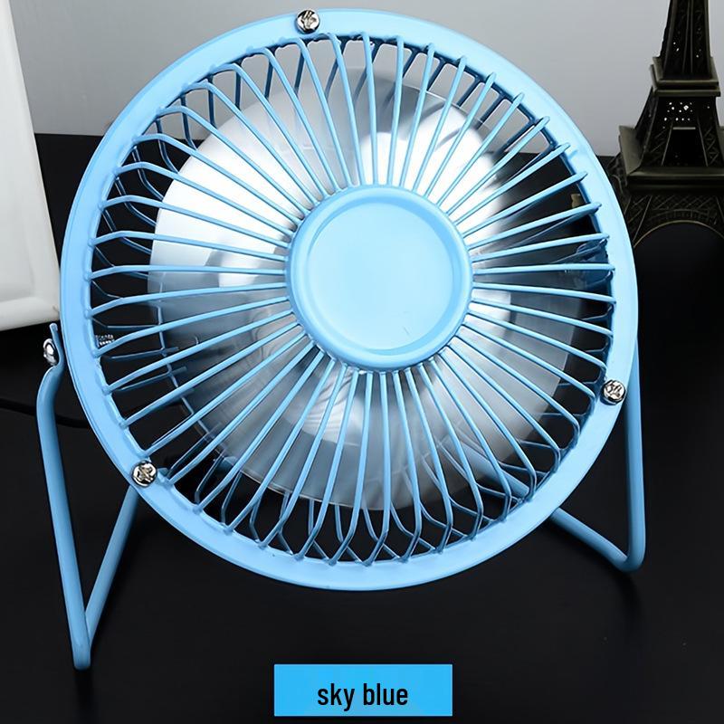 Мини-настольный вентилятор из кованого железа, USB, бесшумный - Доступен в размерах 4", 6" и 8" для использования на рабочем столе или в офисе