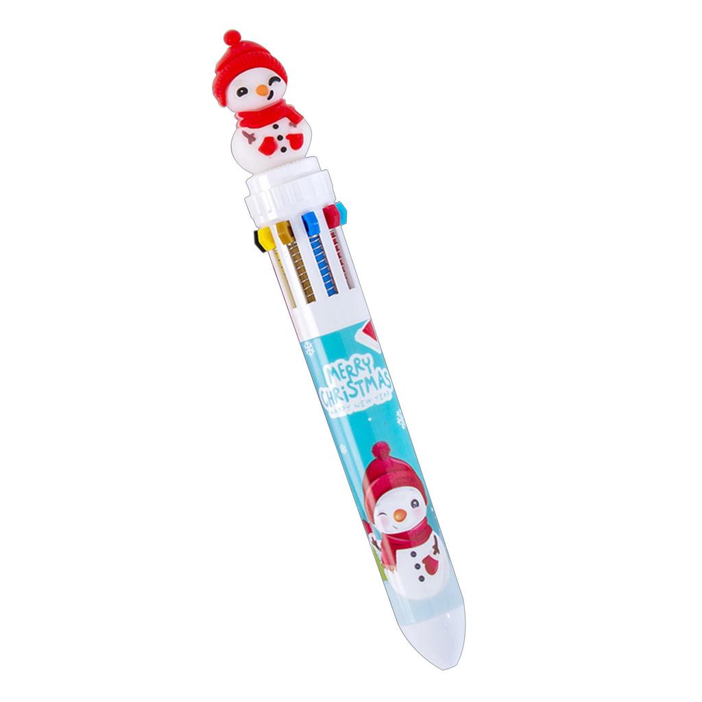 Christmas Ten-color Ballpoint Pen, Cute Cartoon Style, Suitable For Holiday Gifts5ml